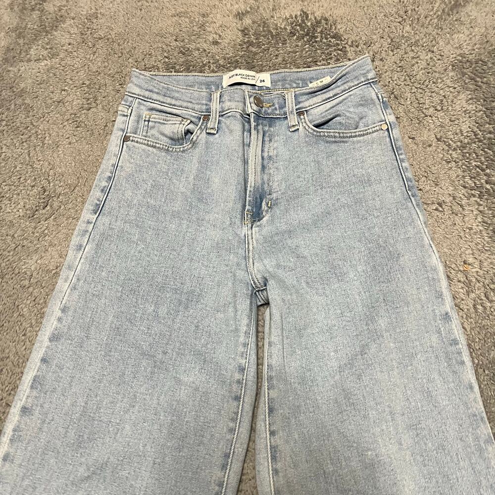 Just Black Denim Jeans Womens 26 (27x32) High Rise Wide Leg Light Wash Blue - Picture 2 of 11
